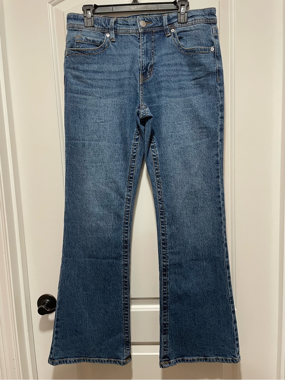 Roxy Boho Coastal Surf Women's Sz 11 Medium Wash Denim Flare Jeans Y2K 90s Love!